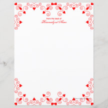 Queen of Hearts - Rood ongevoerd papier blad