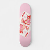 Queen of Hearts skateboard roze (Voorkant)