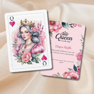 Queen of Hearts speelt Kaart roze luier Raffle