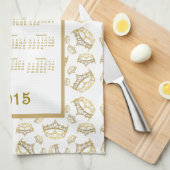 Queen of Hearts tiara 2015 kalender keukenhanddoek (Quarter Fold)