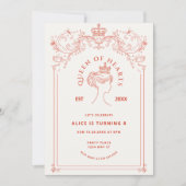 Queen of Hearts Uitnodiging voor verjaardag (Voorkant)