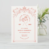 Queen of Hearts Uitnodiging voor verjaardag (Staand voorkant)