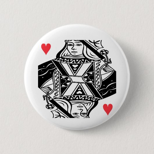 Queen of Hearts Vector Grafische Button (Voorkant)