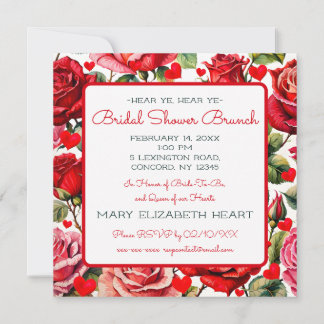 Queen of Hearts Vrijgezellenfeest Brunch Square Kaart