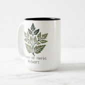 Queen of Herbs Mugwort3 Tweekleurige Koffiemok (Voorkant links)