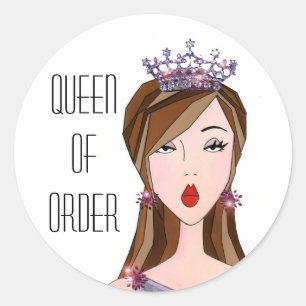 "Queen of Order"-stickers Ronde Sticker