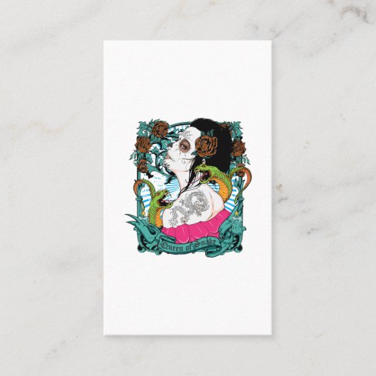 QUEEN OF SNAKE VISITEKAARTJE (Voorkant)