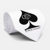 Queen of Spades Cravate noir sur blanc QoS Dreams (Roulé)