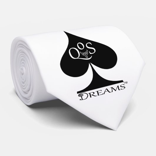 Queen of Spades Cravate noir sur blanc QoS Dreams (Roulé)