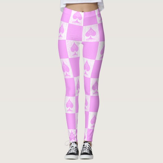 Queen of Spades Leggings Coqueteuses roses mignonn (Devant)