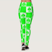Queen of Spades Leggings Green White Checkers QoS (Dos)