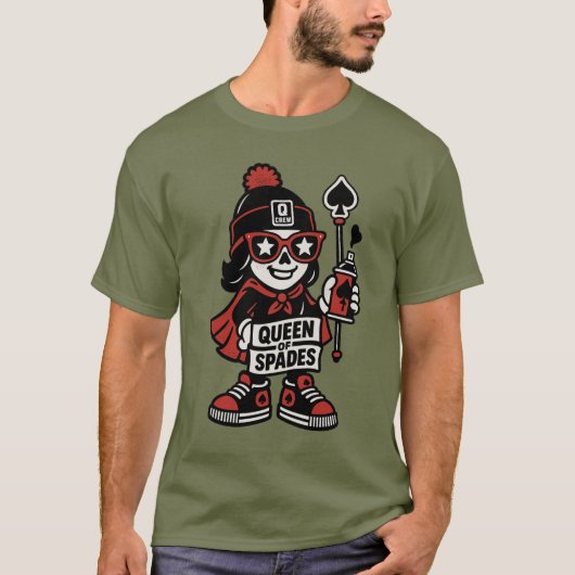 Queen of Spades Street Mascot — Pro Grind Edition T-shirt (Voorkant)