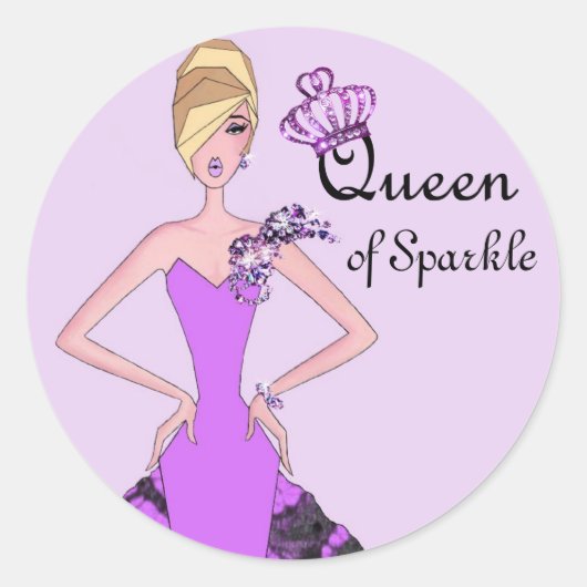 "Queen of Sparkle"-stickers Ronde Sticker (Voorkant)