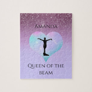 Queen of the Beam Gymnastiek Paarse Ombre Glitter Legpuzzel