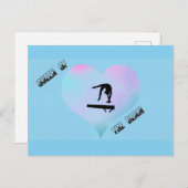 Queen of the Beam Gymnastique Carte postale Bleu (Devant / Derrière)