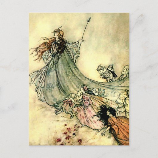 "Queen of the Fairies" van Arthur Rackham Briefkaart (Voorkant)