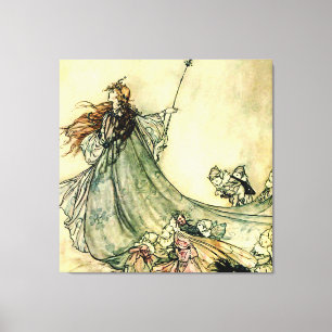 “Queen of the Fairies” van Arthur Rackham Canvas Afdruk