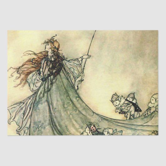 "Queen of the Fairies" van Arthur Rackham Tissuepapier (Voorkant)