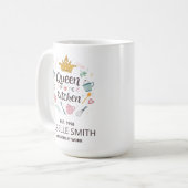 Queen of the Kitchen Custom Name Design Koffiemok (Voorkant links)