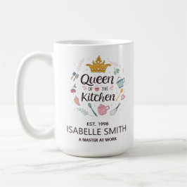 Queen of the Kitchen Custom Name Design Koffiemok