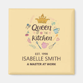 Queen of the Kitchen Custom Name Design Magneet