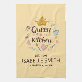 Queen of the Kitchen Custom Name Design Theedoek