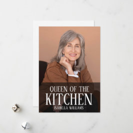 Queen of the Kitchen Editable Photo Name Design Feestdagenkaart