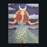 Queen Of The Tides - Carte Postale Goddess Art<br><div class="desc">De mon acrylique original sur toile peint d'une déesse magique émergeant de la mer.</div>