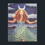 Queen Of The Tides - Carte Postale Goddess Art<br><div class="desc">De mon acrylique original sur toile peint d'une déesse magique émergeant de la mer.</div>