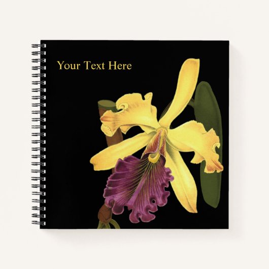 Queen Orchid zwart Notitieboek (Voorkant)