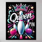 Queen Pin Shirt Bowler Bowling League For Bowling Poster (Voorkant)