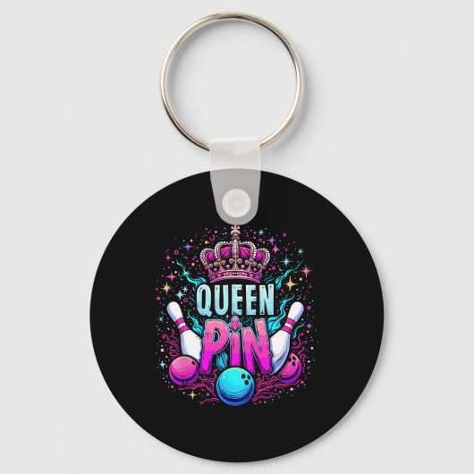 Queen Pin Shirt Bowler Bowling League For Bowling  Sleutelhanger (Voorkant)