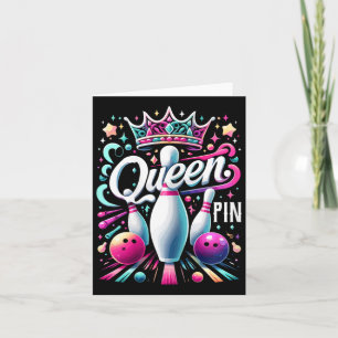 Queen Pin Shirt Bowler Bowling League voor Bowling Kaart