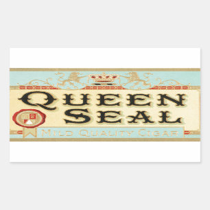  Queen Seal Sigarenlabel Rechthoekige Sticker