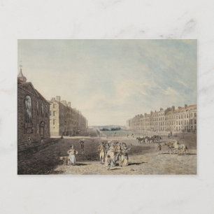 Queen Square, Londen, 1786 (w/c en pen en inkt ov) Briefkaart