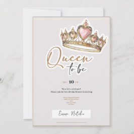 Queen to be elegant bridal shower invitation feestdagenkaart