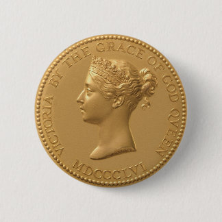 Queen Victoria Coin Ronde Button 5,7 Cm
