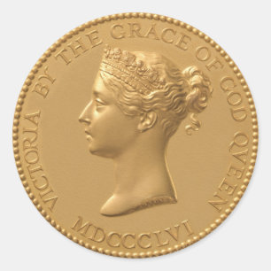 Queen Victoria Coin Ronde Sticker
