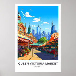 Queen Victoria Market Australië Reisprint Poster
