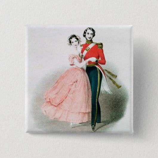 Queen Victoria Vierkante Button 5,1 Cm (Voorkant)