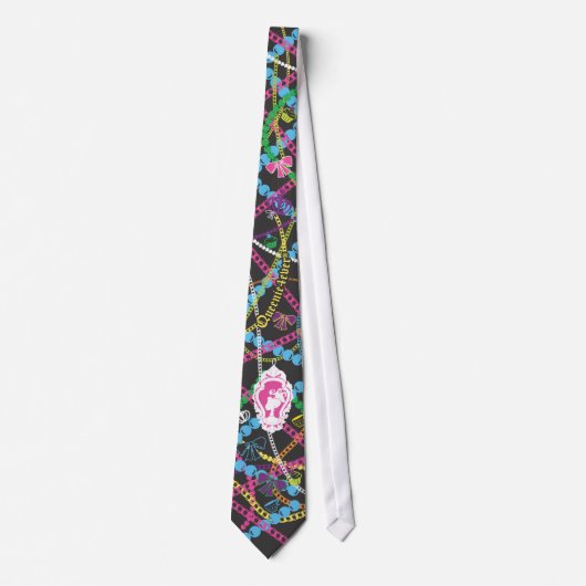 Queenie4ever Black Royal Tea Party Charm Stropdas (Voorkant)
