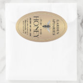 Queenline 16 en 32oz Gold Honey Jar Queen Bee Ovale Sticker (Tas)
