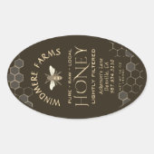 Queenline Honey Label 16/32oz Honeycomb Bee Earth (Voorkant)