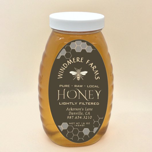Queenline Honey Label 16/32oz Honeycomb Bee Earth