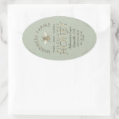 Queenline Honey Label 16/32oz Honeycomb Bee Sage (Tas)