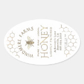 Queenline Honey Label 16/32oz Honeycomb bee White (Voorkant)