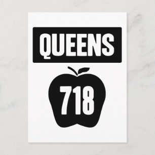 Queens 718 uit Big Apple & Banner, 1 kleur Briefkaart