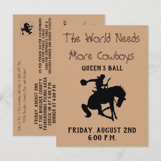 Queen's Ball Invite Uitnodiging Briefkaart (Voorkant / Achterkant)