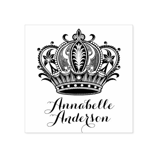 Queen's Crown personaliseren Rubberstempel (Afrduk)
