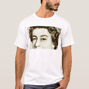 Queens Elizabeth II on 50 pound note. T-shirt